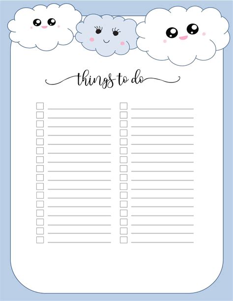 Cute Printable Checklist
